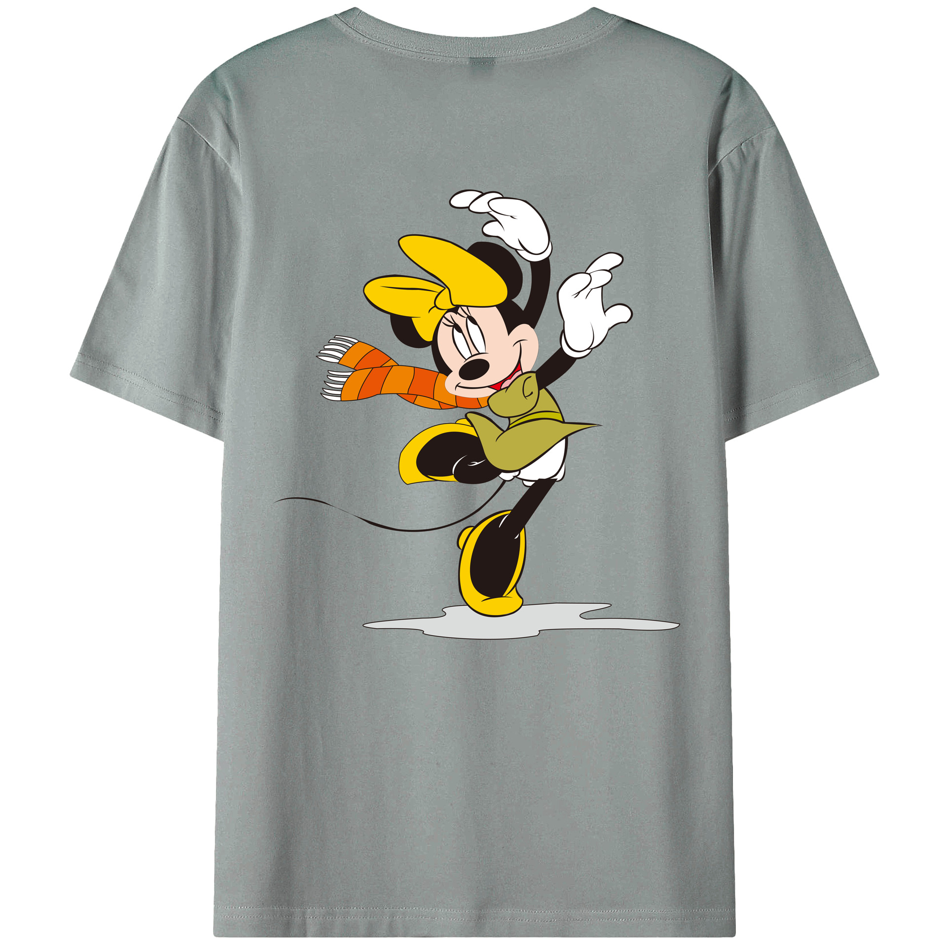 ミッキーマウス Mickey Mouse 綿100％ メンズ半袖Tシャツ（バックプリント） 通気性